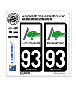 93 Aulnay-sous-Bois - Ville | Autocollant plaque immatriculation