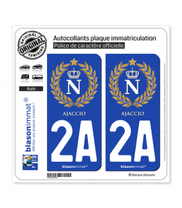 2A Ajaccio - Ville impériale | Autocollant plaque immatriculation