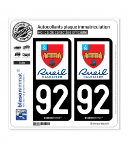 92 Rueil-Malmaison - Ville | Autocollant plaque immatriculation