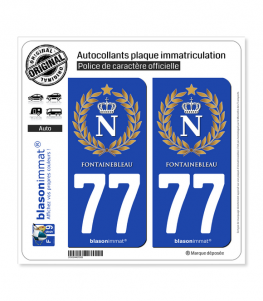 77 Fontainebleau - Ville impériale | Autocollant plaque immatriculation