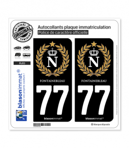 77 Fontainebleau - Ville impériale | Autocollant plaque immatriculation