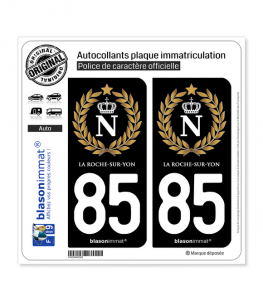 85 La Roche-sur-Yon - Ville impériale | Autocollant plaque immatriculation