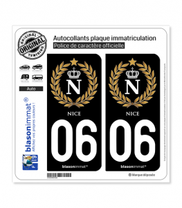 06 Alpes-Maritimes noir autocollant plaque immatriculation auto