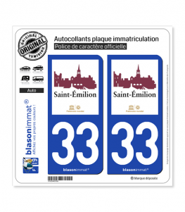 33 Saint-Émilion - Pays | Autocollant plaque immatriculation