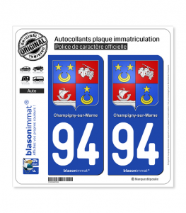 94 Champigny-sur-Marne - Armoiries | Autocollant plaque immatriculation