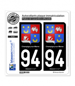 94 Champigny-sur-Marne - Armoiries | Autocollant plaque immatriculation