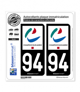 94 Champigny-sur-Marne - Ville | Autocollant plaque immatriculation