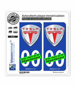 Tesla - Blason | Autocollant plaque immatriculation