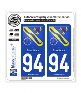 94 Saint-Maur - Armoiries | Autocollant plaque immatriculation
