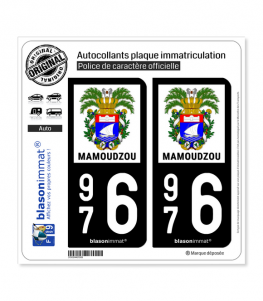 976 Mamoudzou - Armoiries | Autocollant plaque immatriculation