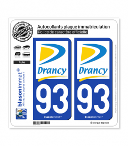 93 Drancy - Ville | Autocollant plaque immatriculation