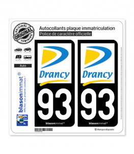 93 Drancy - Ville | Autocollant plaque immatriculation
