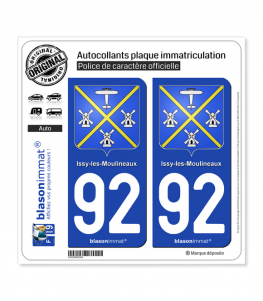 92 Issy-les-Moulineaux - Armoiries | Autocollant plaque immatriculation