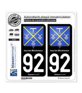 92 Issy-les-Moulineaux - Armoiries | Autocollant plaque immatriculation