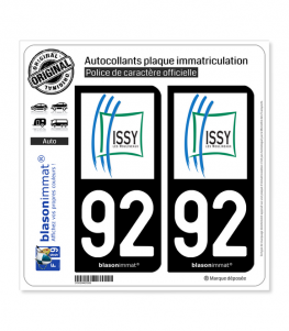 92 Issy-les-Moulineaux - Ville | Autocollant plaque immatriculation
