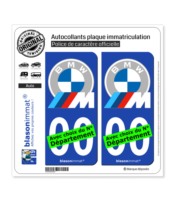 BMW - Motorsport White-Grey | Autocollant plaque immatriculation