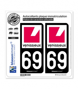69 Vénissieux - Ville | Autocollant plaque immatriculation