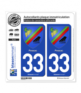33 Pessac - Armoiries | Autocollant plaque immatriculation
