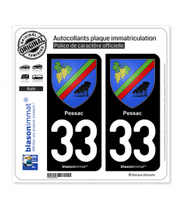 33 Pessac - Armoiries | Autocollant plaque immatriculation