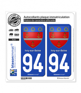 94 Ivry-sur-Seine - Armoiries | Autocollant plaque immatriculation