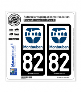 82 Montauban - Ville | Autocollant plaque immatriculation