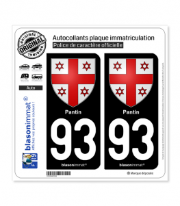 93 Pantin - Armoiries | Autocollant plaque immatriculation