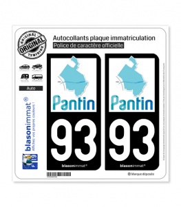 93 Pantin - Ville | Autocollant plaque immatriculation
