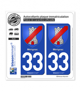 33 Mérignac - Armoiries | Autocollant plaque immatriculation