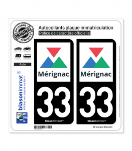 33 Mérignac - Ville | Autocollant plaque immatriculation