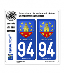 94 Maisons-Alfort - Armoiries | Autocollant plaque immatriculation
