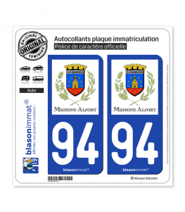 94 Maisons-Alfort - Ville | Autocollant plaque immatriculation