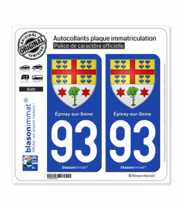 93 Épinay-sur-Seine - Armoiries | Autocollant plaque immatriculation
