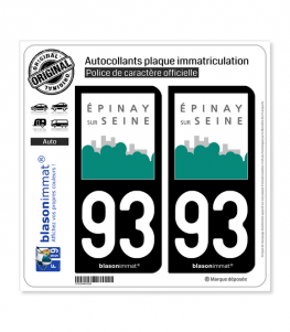 93 Épinay-sur-Seine - Ville | Autocollant plaque immatriculation
