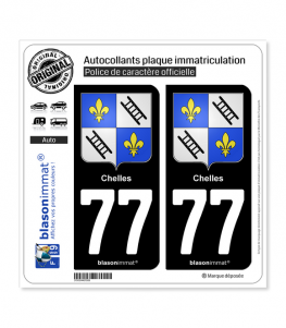 77 Chelles - Armoiries | Autocollant plaque immatriculation