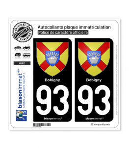 93 Bobigny - Armoiries | Autocollant plaque immatriculation