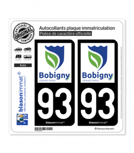 93 Bobigny - Ville | Autocollant plaque immatriculation