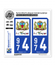 974 Le Tampon - Ville | Autocollant plaque immatriculation