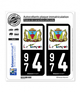 974 Le Tampon - Ville | Autocollant plaque immatriculation