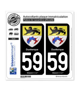 59 Dunkerque - Armoiries | Autocollant plaque immatriculation