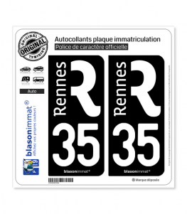 35 Rennes - Ville | Autocollant plaque immatriculation