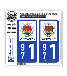 971 Abymes - Ville | Autocollant plaque immatriculation