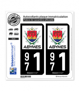 971 Abymes - Ville | Autocollant plaque immatriculation