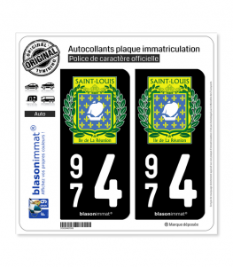 974 Saint-Louis - Ville | Autocollant plaque immatriculation