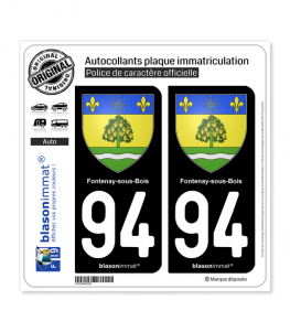 94 Fontenay-sous-Bois - Armoiries | Autocollant plaque immatriculation