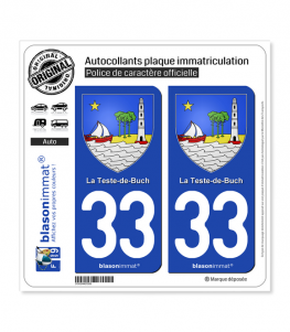 33 La Teste-de-Buch - Armoiries | Autocollant plaque immatriculation