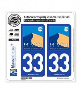 33 La Teste-de-Buch - Ville | Autocollant plaque immatriculation