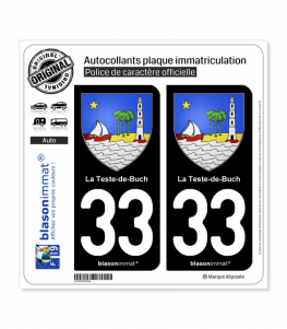 33 La Teste-de-Buch - Armoiries | Autocollant plaque immatriculation