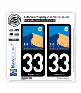 33 La Teste-de-Buch - Ville | Autocollant plaque immatriculation