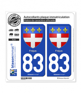 83 Fréjus - Armoiries | Autocollant plaque immatriculation