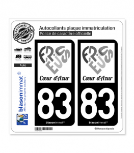 83 Fréjus - Coeur d'Azur | Autocollant plaque immatriculation